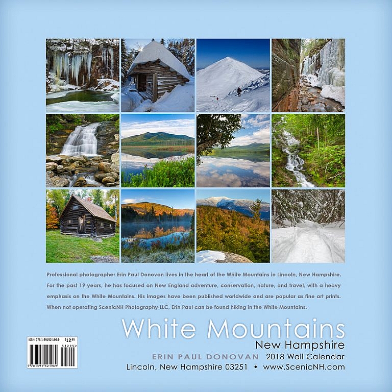 2018 New Hampshire White Mountains Scenic Wall Calendar