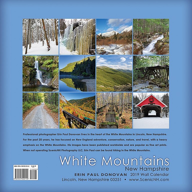 2019 New Hampshire White Mountains Wall Calendar, Erin Paul Donovan